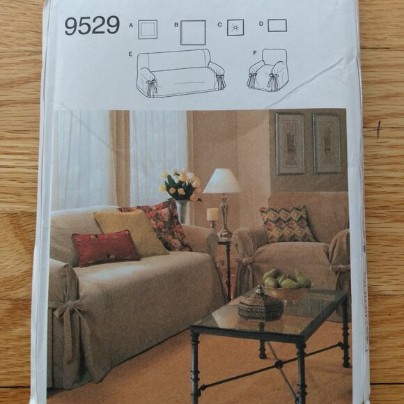 Sofa Slipcovers and Pillows Sewing Pattern Simplicity 9529 Classic Home UNCUT - Picture 5 of 9